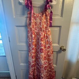 Umgee Colorful Floral Dress with Purple Straps